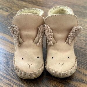 Donsje Amsterdam Kapi Winter Bunny Leather Boots Light Rust Size 18-24 Months